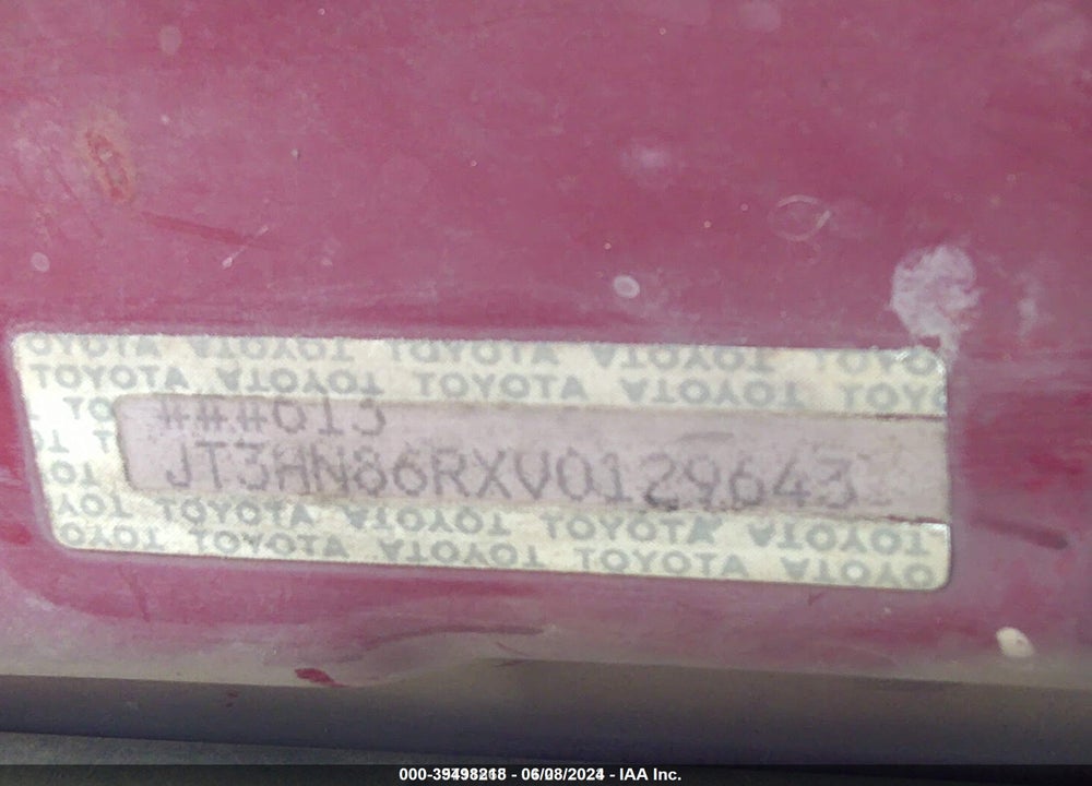 1997 TOYOTA 4RUNNER SR5 VIN: JT3HN86RXV0129643