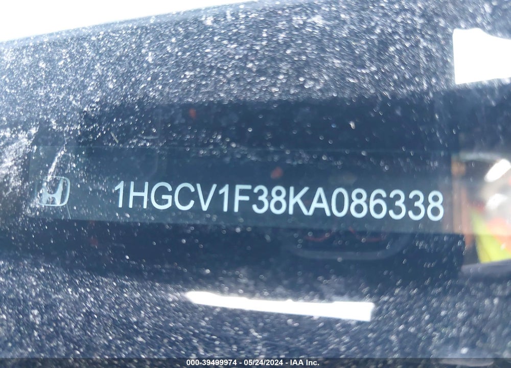 2019 HONDA ACCORD SPORT VIN: 1HGCV1F38KA086338