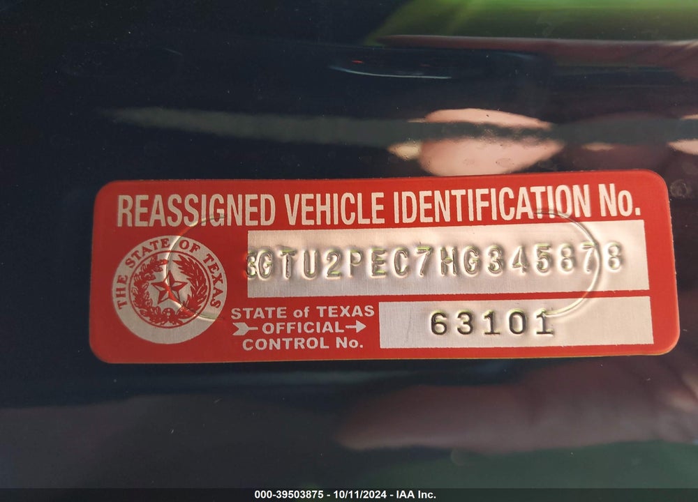 2017 GMC SIERRA 1500 DENALI VIN: 3GTU2PEC7HG345878