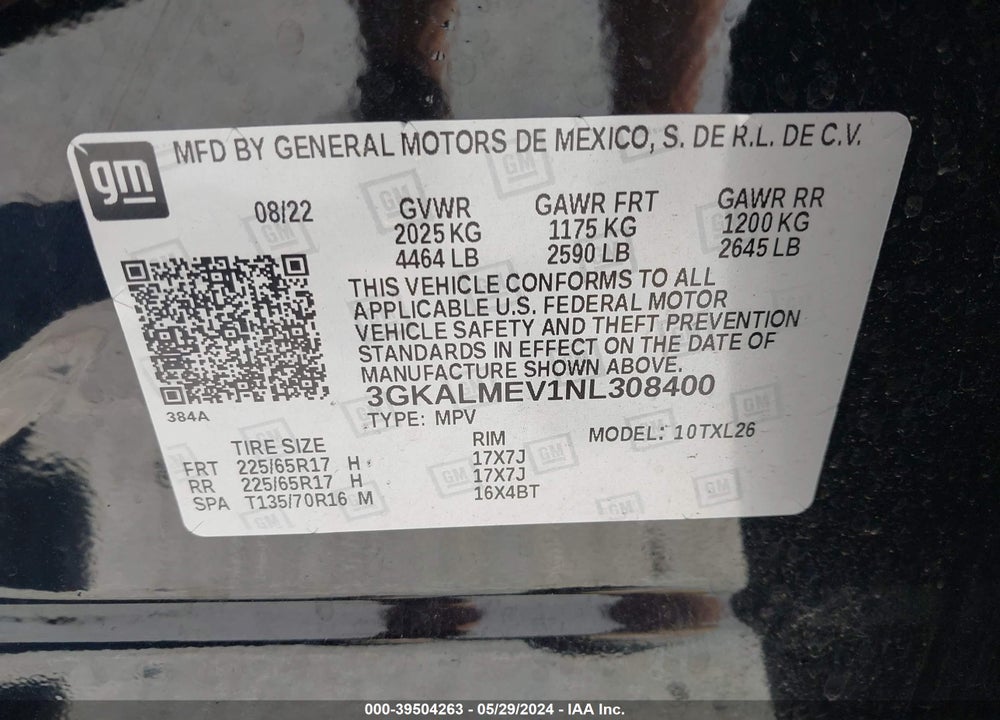 2022 GMC TERRAIN FWD SLE VIN: 3GKALMEV1NL308400