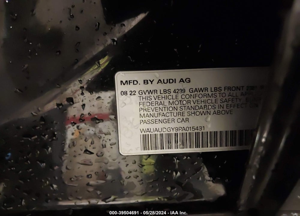 2023 AUDI A3 VIN: WAUAUDGY9PA015481