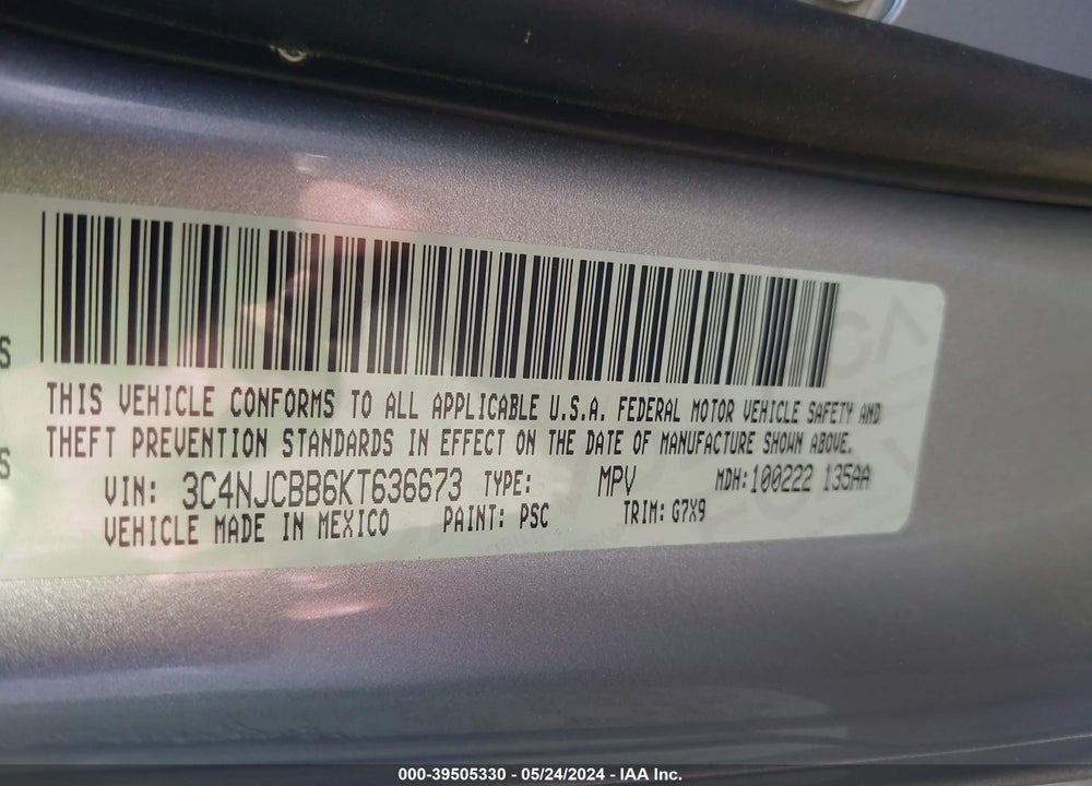 2019 JEEP COMPASS LATITUDE FWD VIN: 3C4NJCBB6KT636673