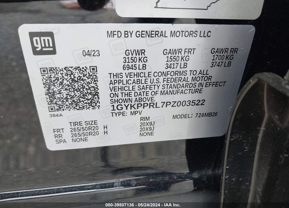 2023 CADILLAC LYRIQ AWD LUXURY VIN: 1GYKPPRL7PZ003522