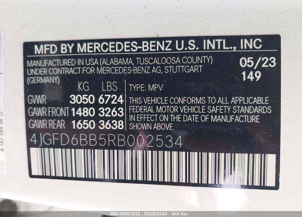 2024 MERCEDES-BENZ AMG GLE 53 COUPE 4MATIC VIN: 4JGFD6BB5RB002534