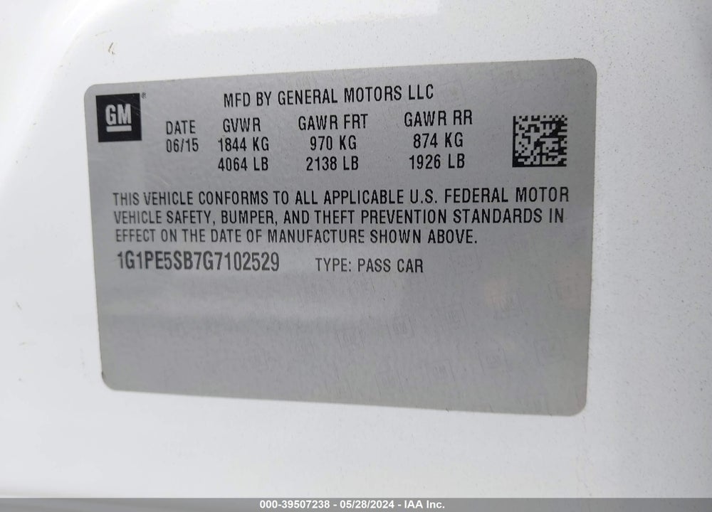 2016 CHEVROLET CRUZE LIMITED 1LT AUTO VIN: 1G1PE5SB7G7102529