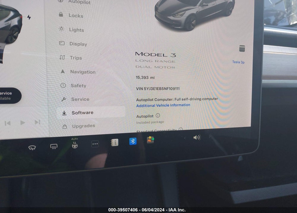 2022 TESLA MODEL 3 LONG RANGE DUAL MOTOR ALL-WHEEL DRIVE VIN: 5YJ3E1EB5NF109111