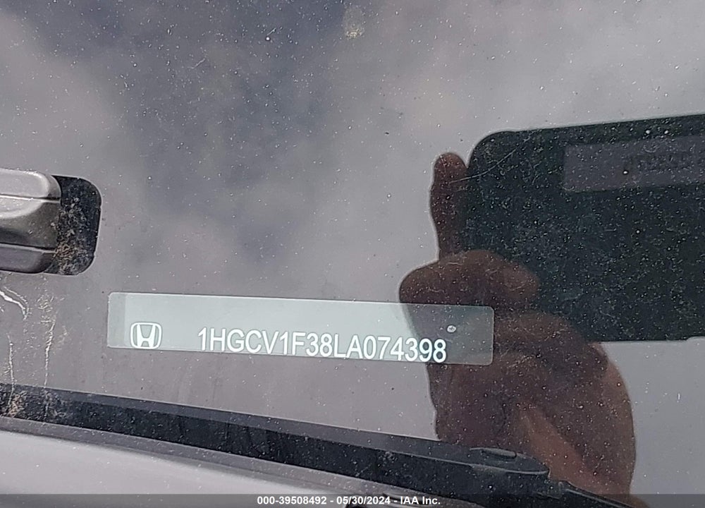 2020 HONDA ACCORD SPORT VIN: 1HGCV1F38LA074398