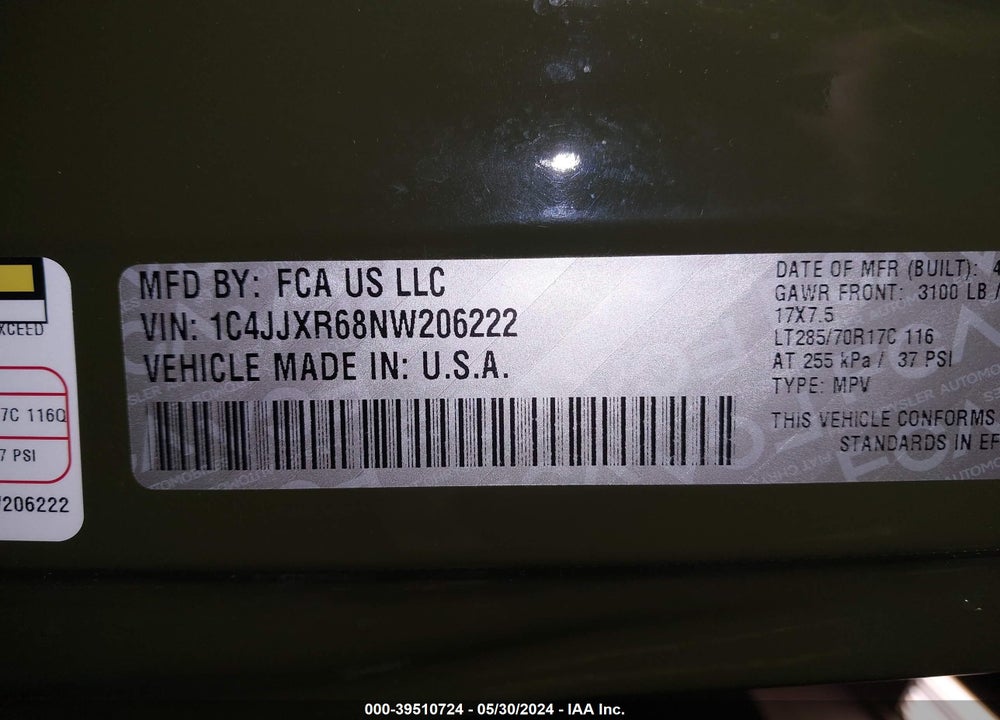 2022 JEEP WRANGLER 4XE UNLIMITED RUBICON 4X4 VIN: 1C4JJXR68NW206222