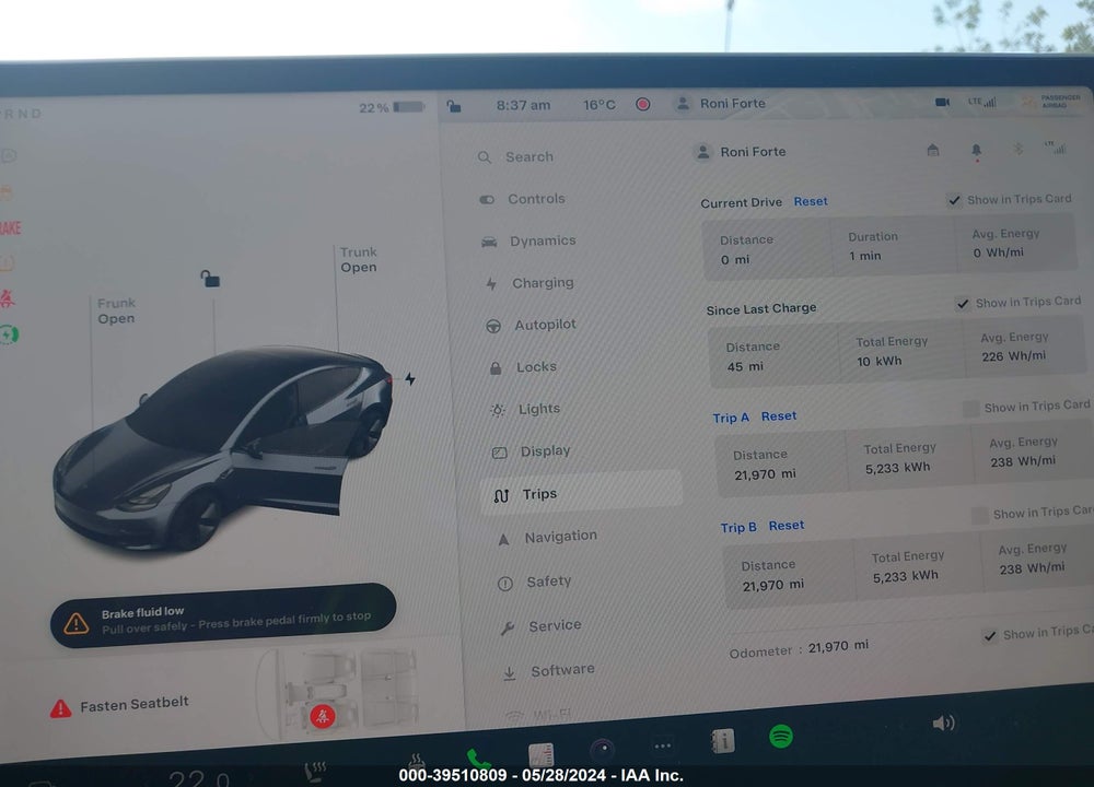 2022 TESLA MODEL 3 LONG RANGE DUAL MOTOR ALL-WHEEL DRIVE VIN: 5YJ3E1EB1NF365004
