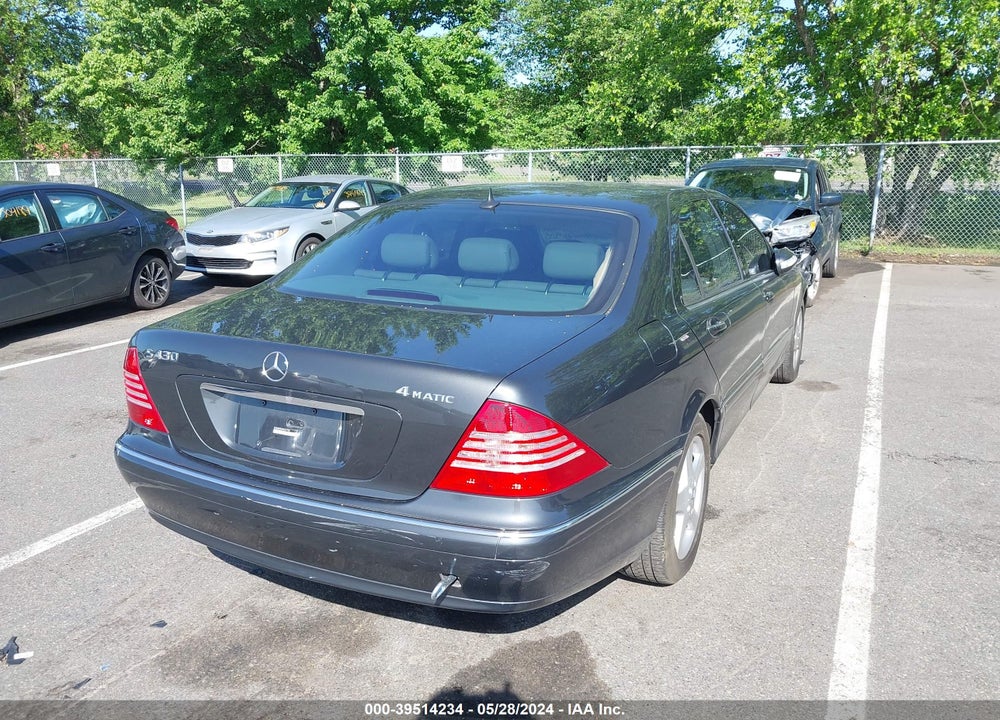 2004 MERCEDES-BENZ S 430 4MATIC VIN: WDBNG83J04A401728