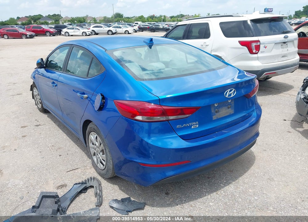 2017 HYUNDAI ELANTRA SE VIN: KMHD74LF9HU118455