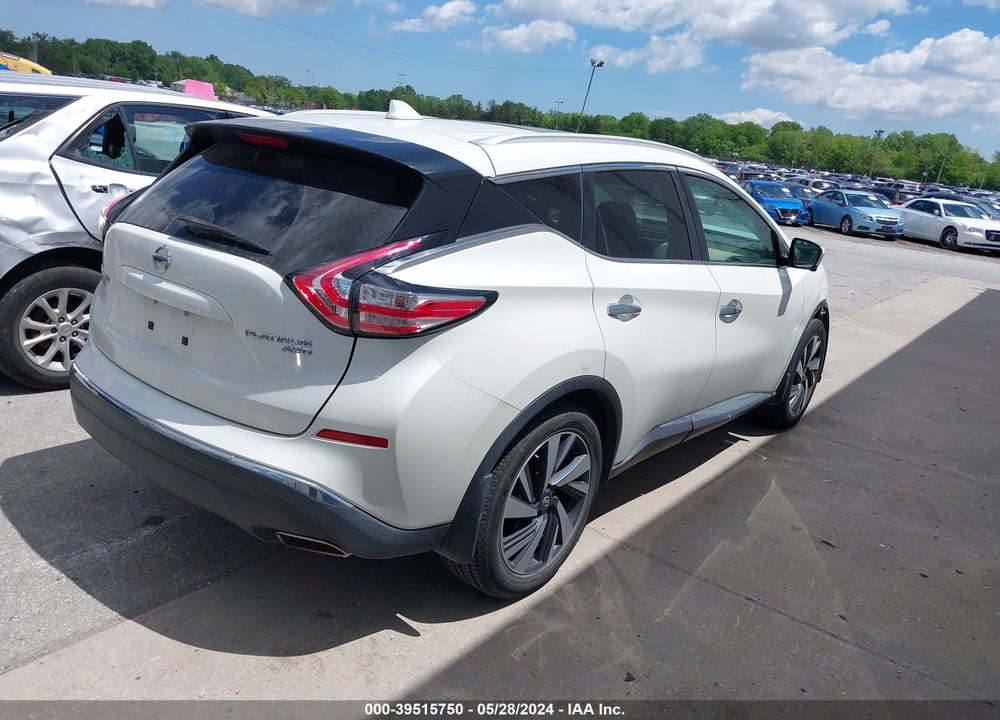 2016 NISSAN MURANO PLATINUM VIN: 5N1AZ2MH8GN141834