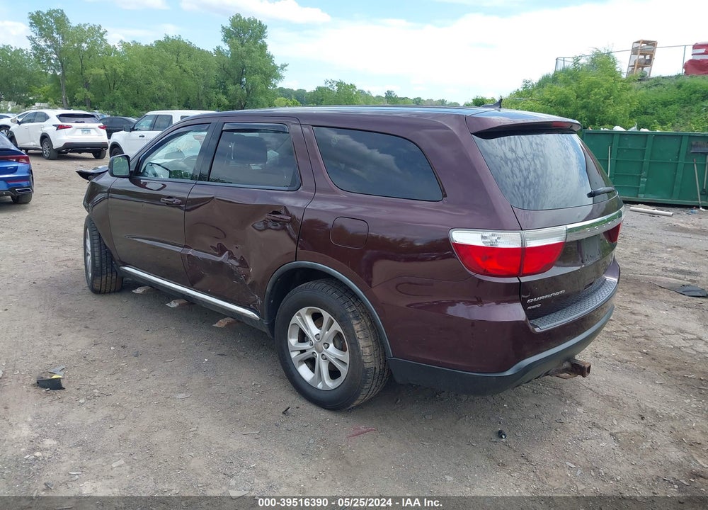 2012 DODGE DURANGO SXT VIN: 1C4RDJAG3CC146957