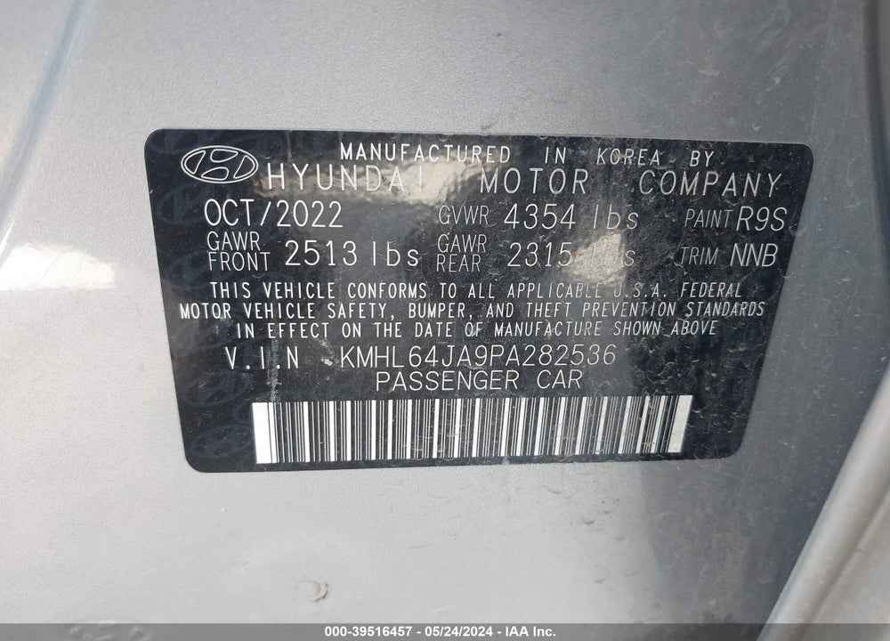 2023 HYUNDAI SONATA SEL VIN: KMHL64JA9PA282536