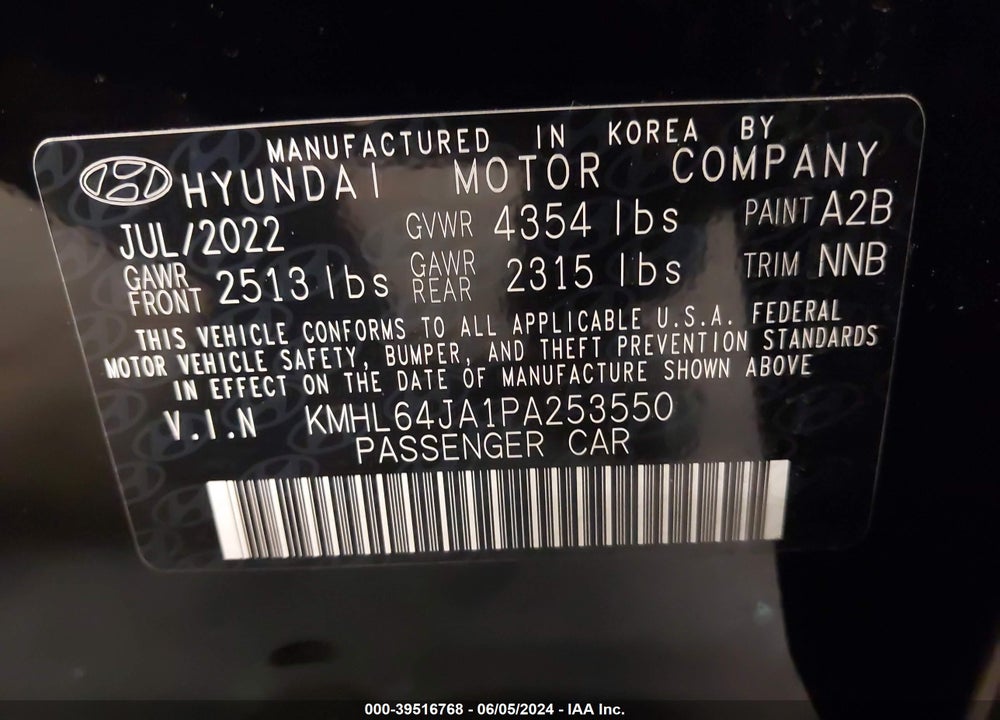 2023 HYUNDAI SONATA SEL VIN: KMHL64JA1PA253550