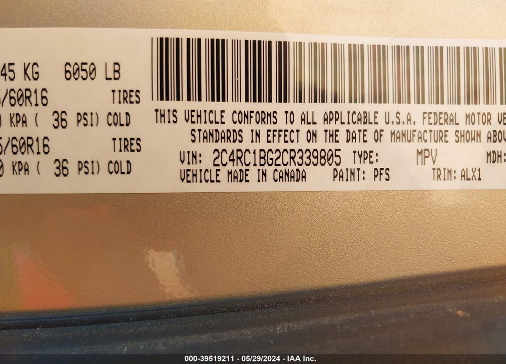 2012 CHRYSLER TOWN & COUNTRY TOURING VIN: 2C4RC1BG2CR339805