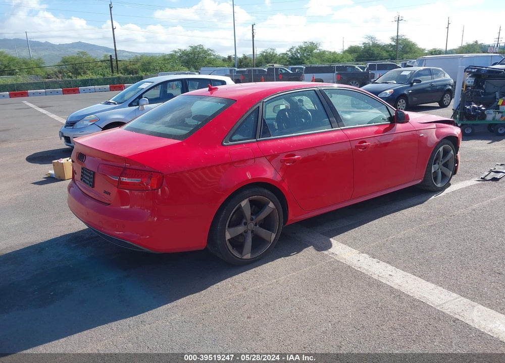 2014 AUDI A4 2.0T PREMIUM VIN: WAUMFAFL7EN027372