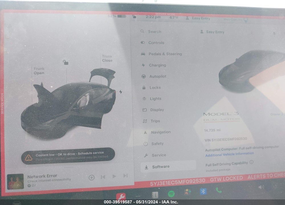 2021 TESLA MODEL 3 PERFORMANCE DUAL MOTOR ALL-WHEEL DRIVE VIN: 5YJ3E1EC5MF092530