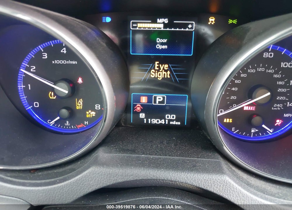 2019 SUBARU OUTBACK 2.5I VIN: 4S4BSABC4K3260379