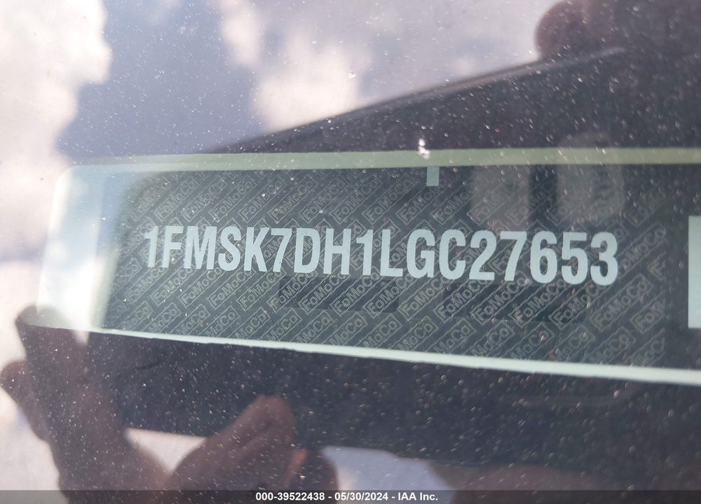 2020 FORD EXPLORER XLT VIN: 1FMSK7DH1LGC27653