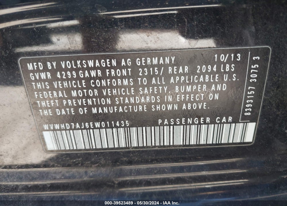 2014 VOLKSWAGEN GTI DRIVER'S EDITION VIN: WVWHD7AJ6EW011435