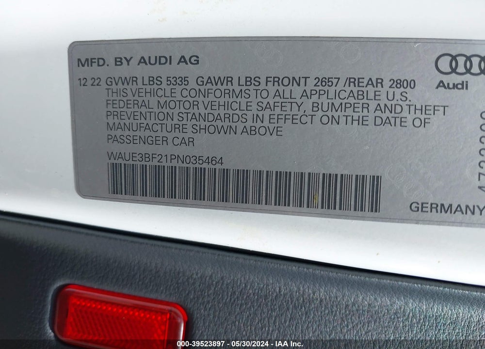 2023 AUDI A6 VIN: WAUE3BF21PN035464