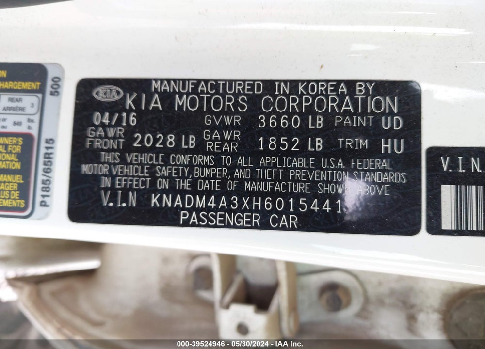 2017 KIA RIO LX VIN: KNADM4A3XH6015441