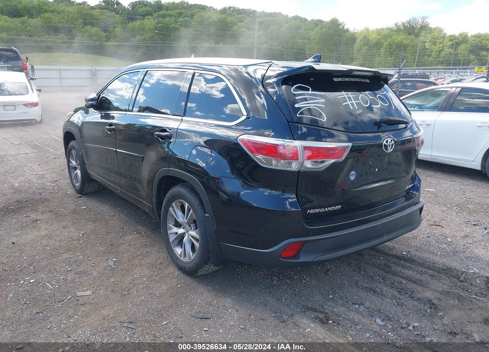 2014 TOYOTA HIGHLANDER XLE V6 VIN: 5TDJKRFHXES010507