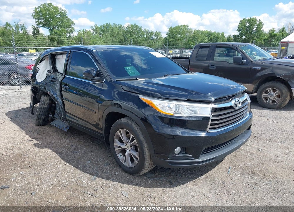 2014 TOYOTA HIGHLANDER XLE V6 VIN: 5TDJKRFHXES010507