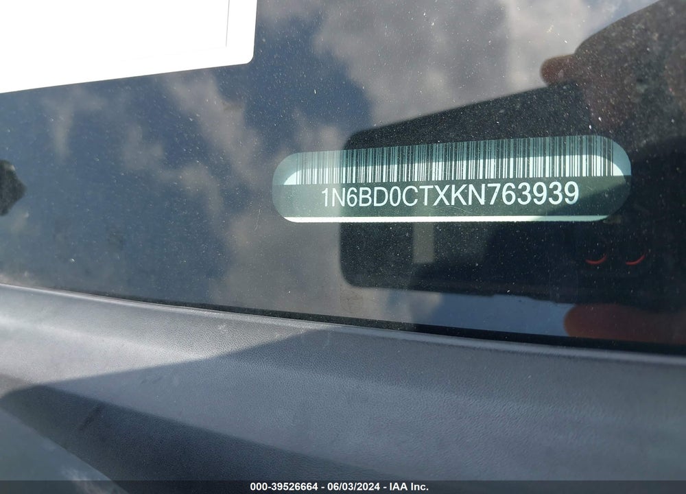 2019 NISSAN FRONTIER S VIN: 1N6BD0CTXKN763939