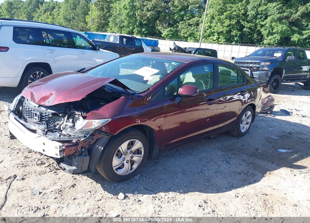 2013 HONDA CIVIC LX VIN: 19XFB2F59DE077563