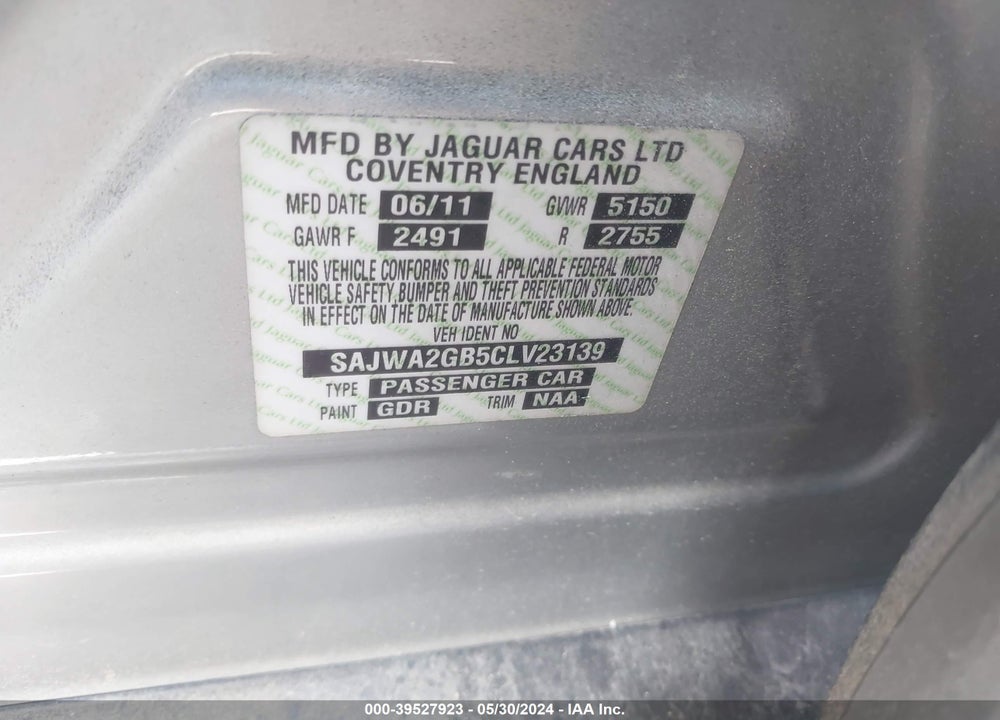 2012 JAGUAR XJ XJL PORTFOLIO VIN: SAJWA2GB5CLV23139