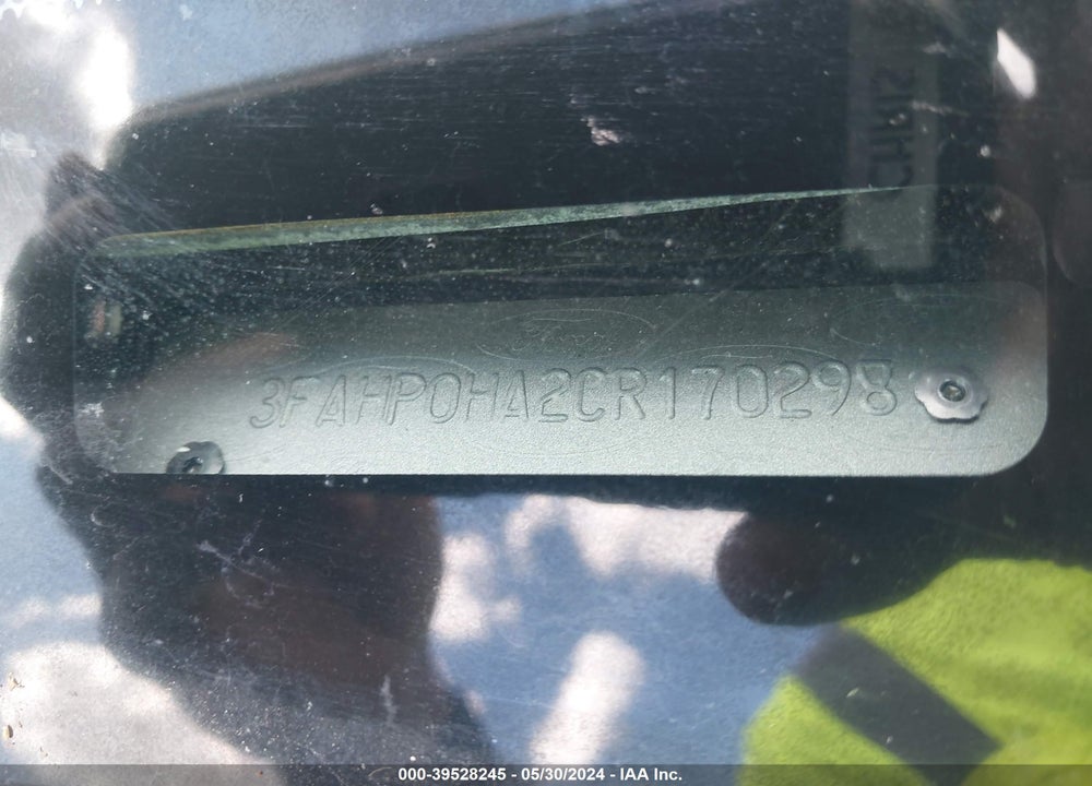 2012 FORD FUSION SE VIN: 3FAHP0HA2CR170298