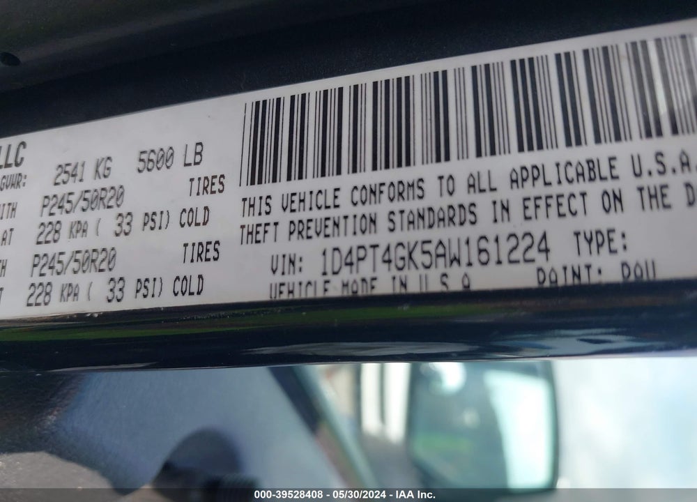 2010 DODGE NITRO HEAT VIN: 1D4PT4GK5AW161224