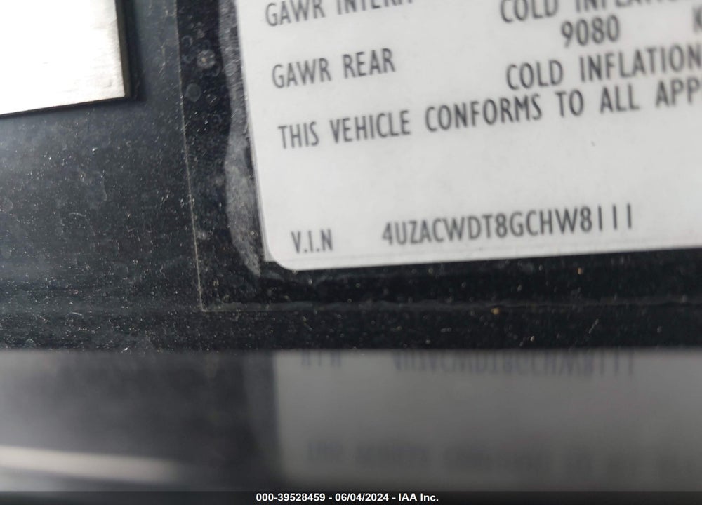 2016 FREIGHTLINER CHASSIS XC VIN: 4UZACWDT8GCHW8111