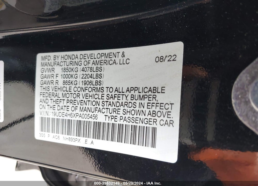 2023 ACURA INTEGRA A-SPEC W/ TECHNOLOGY VIN: 19UDE4H6XPA005456
