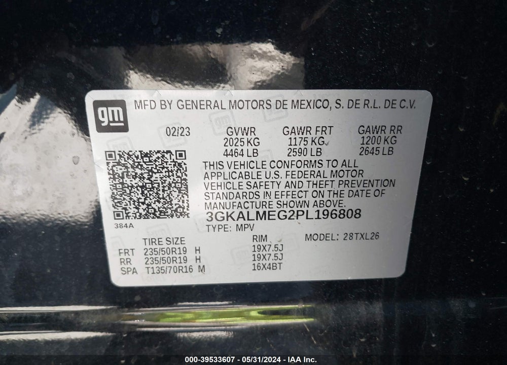 2023 GMC TERRAIN FWD SLE VIN: 3GKALMEG2PL196808