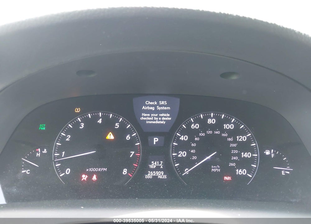 2010 LEXUS LS 460 L VIN: JTHGL5EF8A5041608