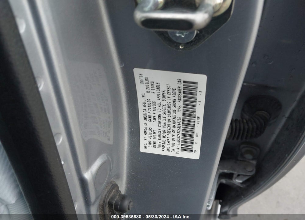 2017 HONDA ACCORD LX VIN: 1HGCR2F3XHA044756