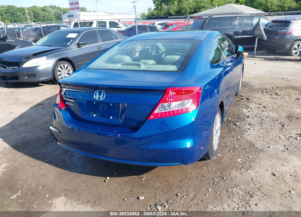 2012 HONDA CIVIC LX VIN: 2HGFG3B52CH539107