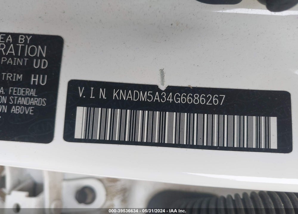 2016 KIA RIO LX VIN: KNADM5A34G6686267