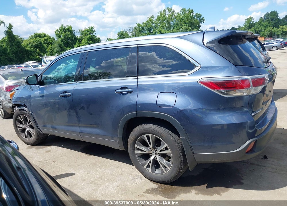 2016 TOYOTA HIGHLANDER XLE V6 VIN: 5TDJKRFH4GS284286