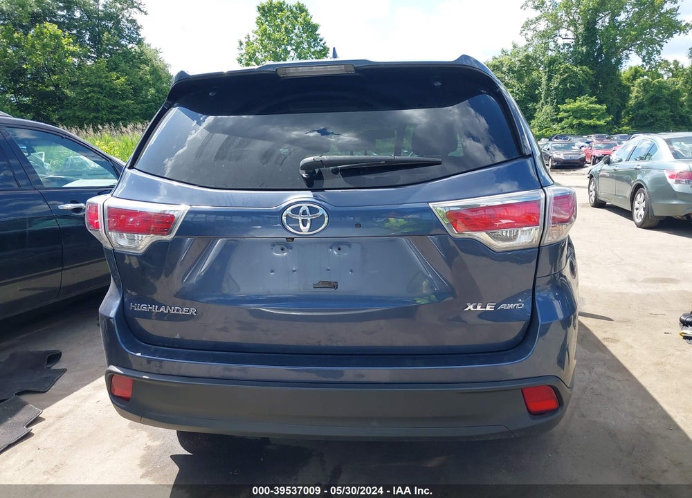 2016 TOYOTA HIGHLANDER XLE V6 VIN: 5TDJKRFH4GS284286