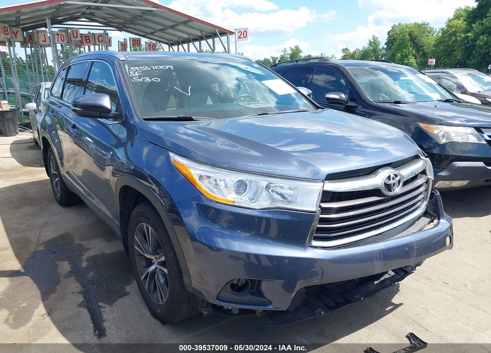 2016 TOYOTA HIGHLANDER XLE V6 VIN: 5TDJKRFH4GS284286