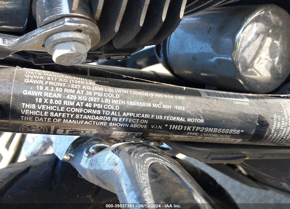 2022 HARLEY-DAVIDSON FLTRXS VIN: 1HD1KTP29NB666856
