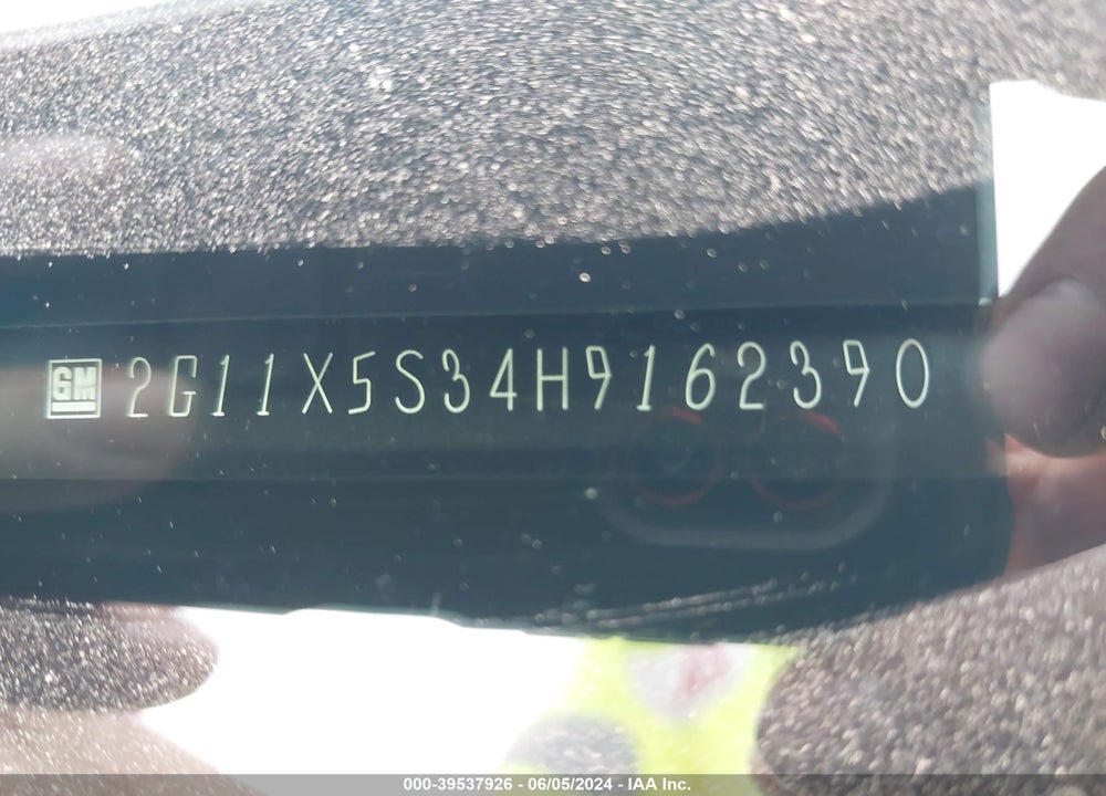 2017 CHEVROLET IMPALA 1FL VIN: 2G11X5S34H9162390