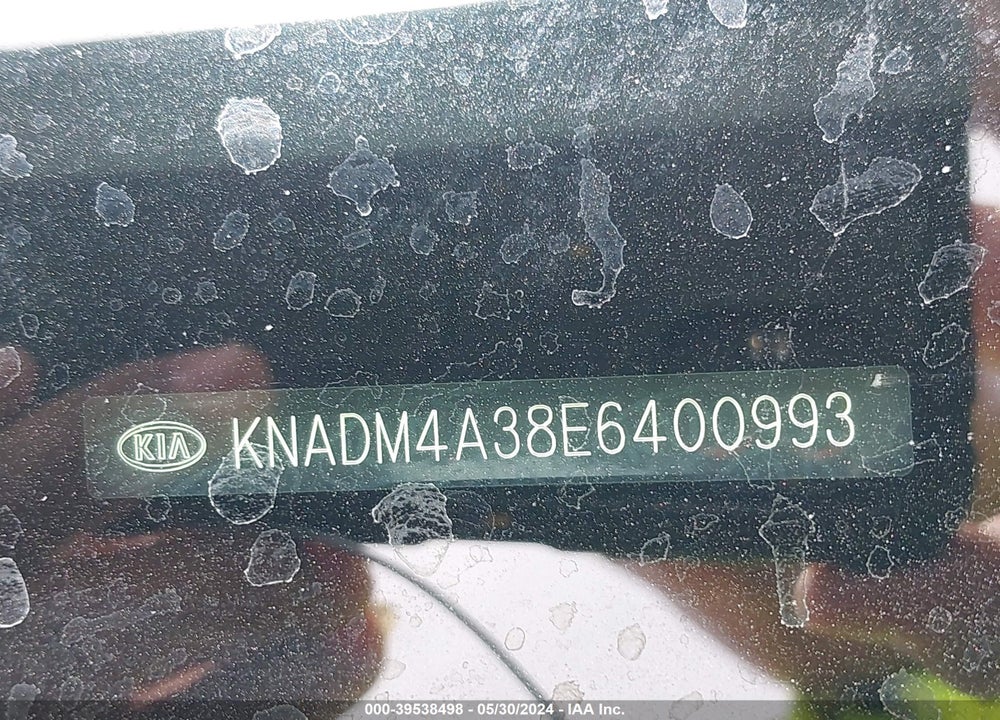 2014 KIA RIO LX VIN: KNADM4A38E6400993