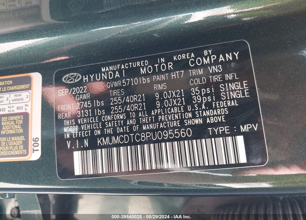 2023 GENESIS GV70 3.5T AWD SPORT VIN: KMUMCDTC8PU095560
