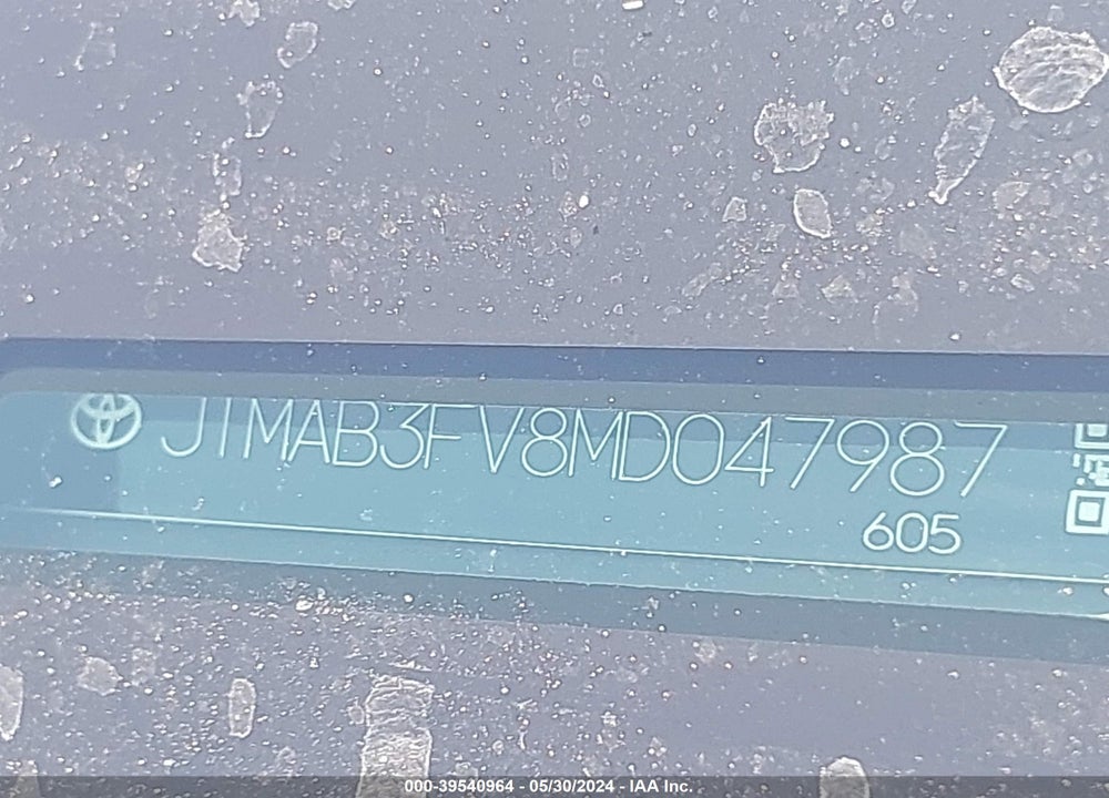 2021 TOYOTA RAV4 PRIME SE VIN: JTMAB3FV8MD047987