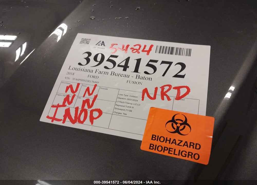 2018 FORD FUSION SE VIN: 3FA6P0H92JR176449